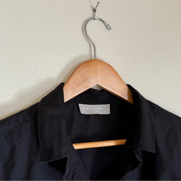 Everlane Organic Cotton Prep Shirt Black GUC 2 - Picture 5 of 10